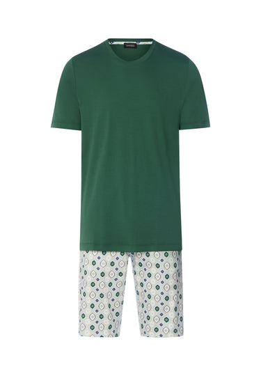 Night And Day Crew Neck Cotton Short Pajama Set | Floral Minimal 79267-1234